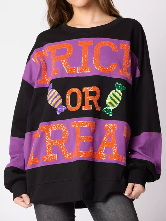 Halloween Trick Or Treat Sequin Sweatshirt