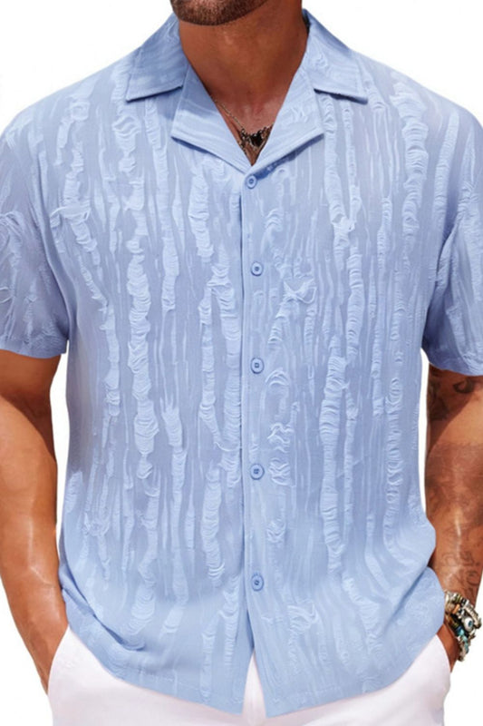 Men's Plus Size Collared Neck Short Sleeve Shirt