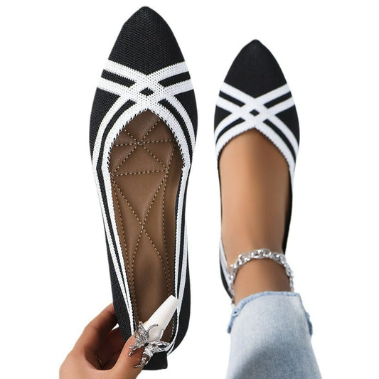 Mesh Pointed Toe Slip-On Flats