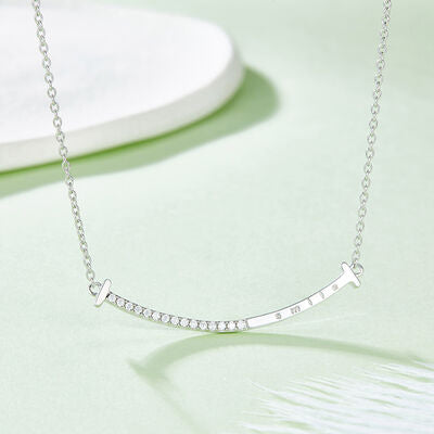 Moissanite 925 Sterling Flat Silver Necklace