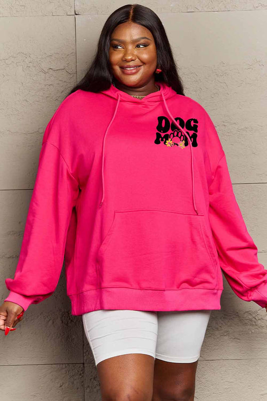 Simply Love Full Size DOG MOM Graphic Hoodie