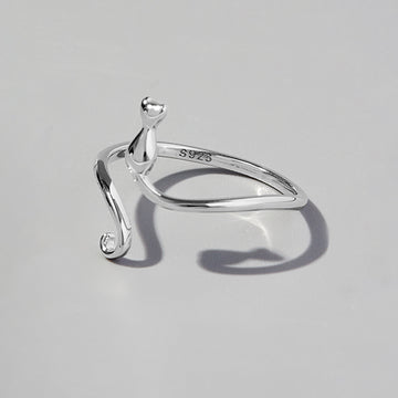 Cat Shape 925 Sterling Silver Ring