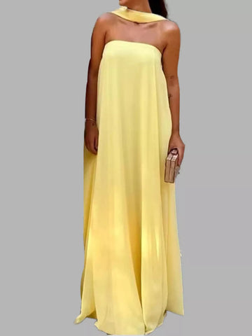 Full Size Tube Flowy Maxi Dress