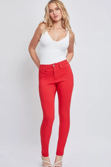 YMI Jeanswear Full Size Ruby Red Hyperstretch Mid-Rise Skinny Jeans