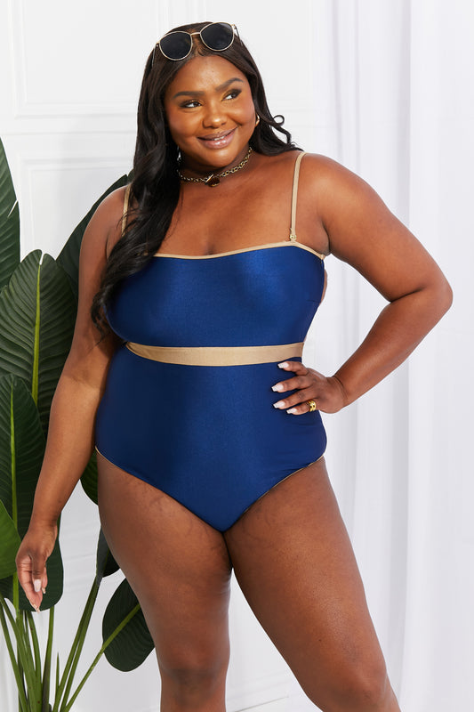 Full Size Contrast Trim One-Piece