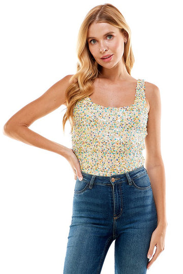 Multicolor Sequin Bodysuit