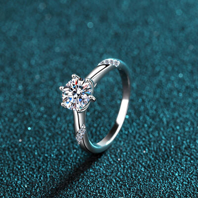 1 Carat Moissanite Modest 925 Sterling Silver Ring