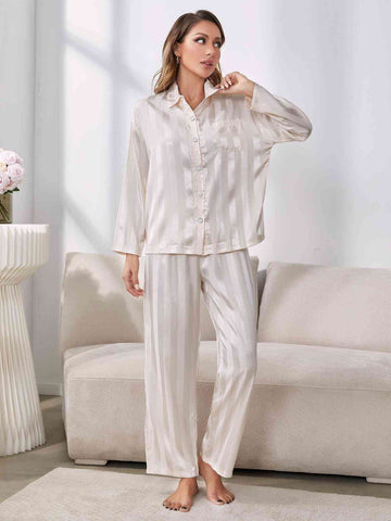 Button-Up Shirt and Pants Pajama Set