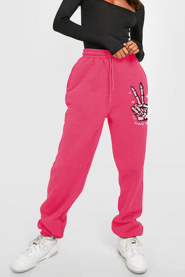 Simply Love Full Size Drawstring Graphic Long Sweatpants