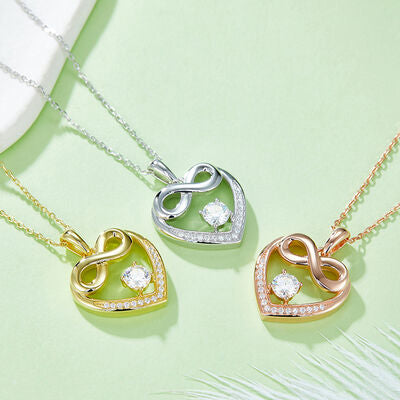 Heart Shaped Moissanite 925 Sterling Necklace