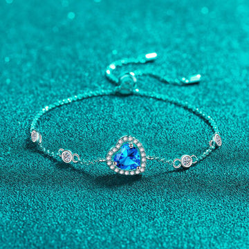 Moissanite 1 Carat 925 Sterling Silver Bracelet