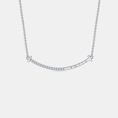 Moissanite 925 Sterling Flat Silver Necklace