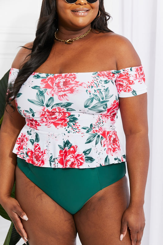 Full Size Off-Shoulder Swim Tankini Set