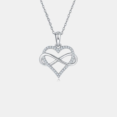 Heart Knot Moissanite 925 Sterling Silver Necklace