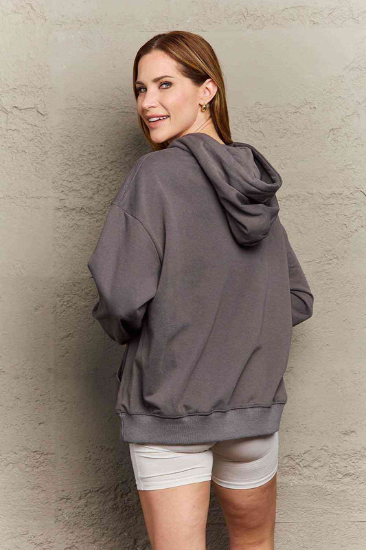 Simply Love Full Size Dropped Shoulder Butterfly Graphic Hoodie